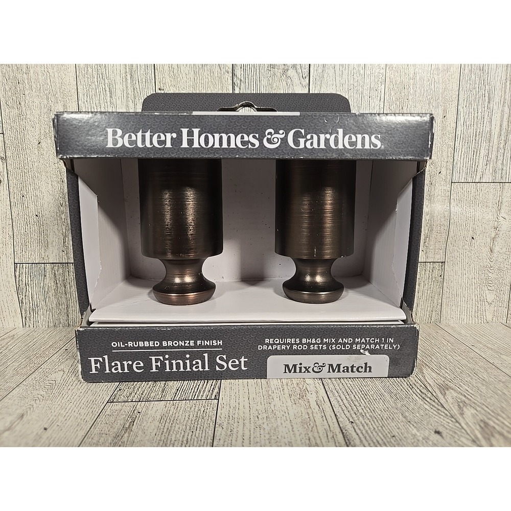 Flare Finial Set Oil Rubbed Bronze Finish Better Homes & Gardens for Curtains